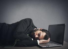 werkdruk zakenman slapen foto