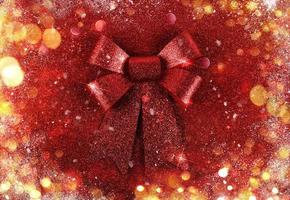 glinsterende rood lint boog voor Kerstmis foto