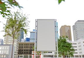 3d mockup blanco aanplakbord in downtown renderen foto