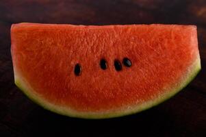 foto een top visie vers gesneden watermeloen zoet en zacht