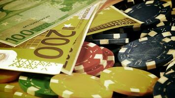 spel het gokken gereedschap geld poker chips en geld foto