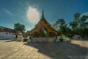 lang blootstelling wat xieng string Bij luang prabang, Laos. foto