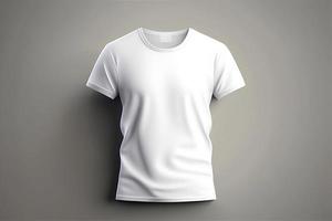 een wit t-shirt met een blanco etiket Aan het met generatief ai foto