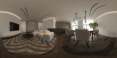 minimalistisch interieur van een moderne woonkamer in 3D-rendering