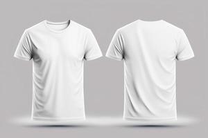 mockup van een blanco Koninklijk wit t-shirt met lang mouwen geïsoleerd Aan wit achtergrond. foto