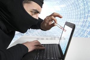 hacker en virus concept foto