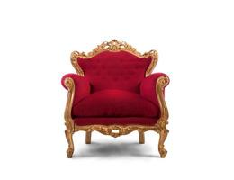 rood en goud luxe fauteuil foto