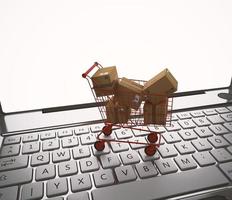 boodschappen doen online. 3d renderen foto