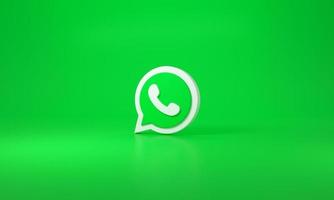 WhatsApp logo Aan groen achtergrond. Madrid, Spanje, 2022 foto