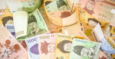 Koreaans bankbiljet-de Koreaans republiek won is de valuta van zuiden Korea. foto