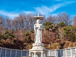 boeddhistisch standbeeld in bongeunsa-tempel in de stad van seoel, zuid-korea