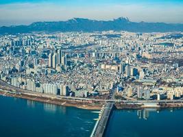 luchtfoto van seoul city, zuid-korea foto