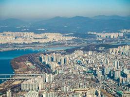 luchtfoto van seoul city, zuid-korea foto