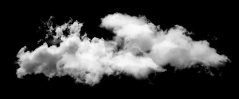 wit wolk geïsoleerd Aan zwart achtergrond,textuur rook, borstel effect foto
