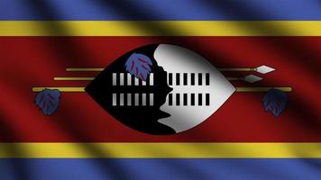 Swaziland vlag golvend in de wind met 3d stijl achtergrond foto