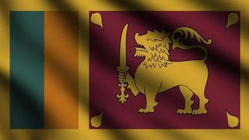 sri lanka vlag golvend in de wind met 3d stijl achtergrond foto