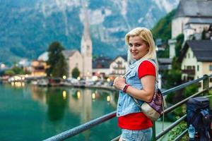 mooi visie punt van hallstatt erfgoed dorp zomer in Oostenrijk foto