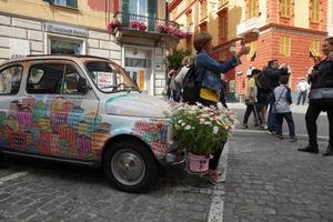 Genua, Italië - mei 5 2018 - euroflora terugkeer naar Genua in de uniek scenario van de zenuwachtig parken foto