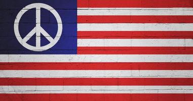 ons vrede vlag geschilderd Aan een muur foto