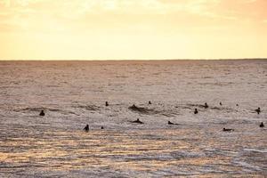 zonsondergang over de zee foto