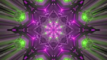 gloeiende sci fi gateway met geometrische ornament 3d illustratie foto