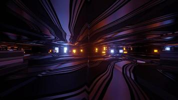 beweging binnenkant van verlichte tunnel 3d illustratie foto