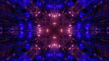 fractale tunnel met gloeiende lichten 3d illustratie foto