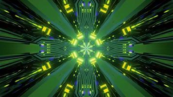 gloeiende neonverlichting van sci fi kunst 3d illustratie foto