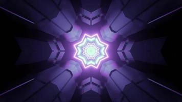 sci fi tunnel met gloeiende geometrisch gevormde lichten 3d illustratie foto
