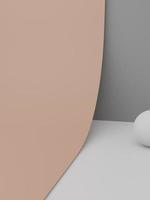 3d renderen luxe minimaal papier kunst Product Scherm achtergrond met platform. roze, beige en grijs. foto