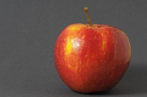 rood appel Aan grijs achtergrond foto
