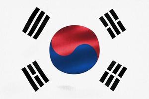 3D-illustratie van een vlag van Zuid-Korea - realistische wapperende stoffen vlag foto