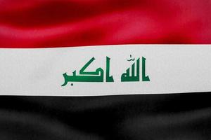 3D-illustratie van een vlag van Irak - realistische wapperende stoffen vlag foto