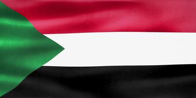 3D-illustratie van een vlag van Soedan - realistische wapperende stoffen vlag foto