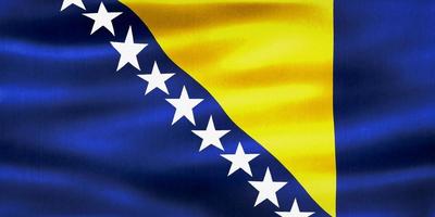vlag van bosnië en herzegovina - realistische wapperende stoffen vlag foto
