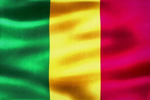 3D-illustratie van een vlag van Mali - realistische wapperende stoffen vlag foto