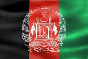 vlag van afghanistan - realistische wapperende stoffen vlag foto