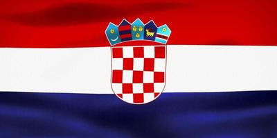 3D-illustratie van een vlag van Kroatië - realistische wapperende stoffen vlag foto