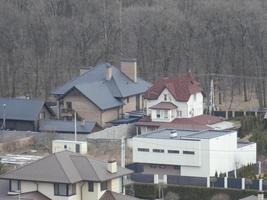 visie van een hoogte van een woon- huisje foto