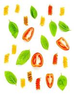 Italiaans voedselpatroon op wit foto