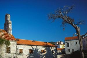 panorama van budva, straten oud dorp. Montenegro foto