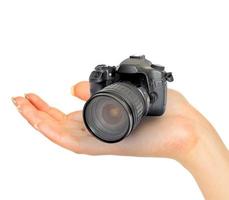 digitaal camera in hand- foto