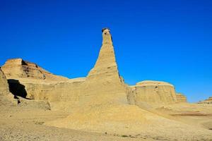 geest stad in xinjiang, China is een typisch yardang landvorm. foto