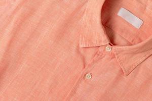 oranje katoen linnen shirt, textiel kleding concept foto