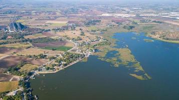 antenne visie van sub lek reservoir Bij nikhom zong ton dut, lopburi Thailand foto