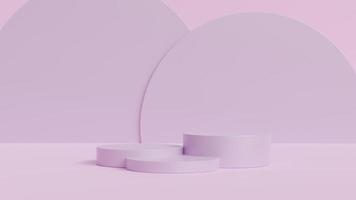 3d gloeiend Purper Product podium. 3d renderen mockup foto