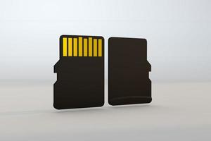 micro sd geheugen kaart. 3d geven technologie concept foto