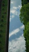 de rivier- water Leuk vinden een spiegel weerspiegeld de blauw bewolkt lucht in de water oppervlakte foto