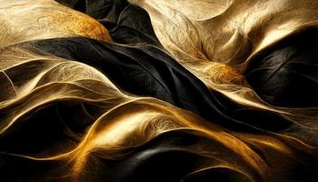 gouden met zwart abstract achtergrond. metaal behang illustratie foto