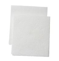 twee gevouwen stukken van wit zakdoek papier of servet in stack geïsoleerd Aan wit achtergrond met knipsel pad foto